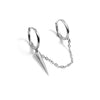 Gold Silver Color Plated Double Hole Link Chain Circle Hoop Earrings Zircon Star Lightning Eye Pendant Huggie Piercing Earring - Image 29