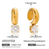 Delicate Cubic Zirconia Earrings For Women Gold Plated Stainless Steel Clip Earrings Simple Jewelry Gift - Image 19
