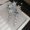Inlaid Rhinestone Star Tassel Earrings for Women Light Temperament Drop Earring Dazzle Jewelry - Image 5