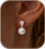 Women Gold Pearl Earrings Dainty Wedding Earring Gold Plated Formal Pearl Drop Earrings Simple Wedding Bride Earring - Image 6