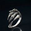 Stainless Steel Vintage Silver Dragon Claw Adjustable Opening Ring Tibetan silver Eagle Animal Rings for Men Women Punk Jewelry - Image 6