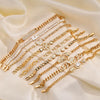 Head Charm Cuban Chain Bracelets for Women Girls,Chic Heart Bling CZ Stone Gold Color Metal Link Cuff Bracelet Wristband - Image 5