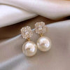Pearl and Stone Drop Earrings in Gold-Tone or Silver-Tone - Image 7