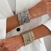 Layered Wide Bangle Bracelet with Acrylic Bead Accents - Image 10