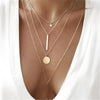 MinaMaMa Stainless Steel Chain Pentacle Star Round Coin Moon Bar Pendants Necklaces For Women Multi Layered Necklaces - Image 17