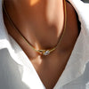 316L Stainless Steel Snake-Chain Necklace with Small Stone Pendant - Image 9