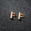 1 Pair Minimalist Brief Square Bar Stud Earrings For Women Rectangle Earrings - Image 3