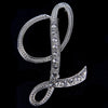 Crystal Rhinestone 26 Letters Women Collar Brooch Pin Corsage Bouquet Jewelry - Image 21
