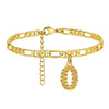 Vintage 26 Initial Letter Pendant Cuban Chain Anklet Gold Plated Leg Ankle Bracelets For Women - Image 12