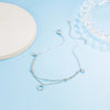 Silver Round Rhinestone CZ Pendant Double Layer Anklets Women Jewelry Summer Zircon Foot Chain Bracelet - Image 3