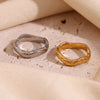 Beat Pattern Wave Plain Ring Gold Plated Women's Rings 316L Stainless Steel Accessories - Image 6