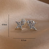 Silver and Compact Star Moon Heart-Shaped Snowflake Zircon Earrings for Women Minimalist Engagement Party Jewelry - Image 5