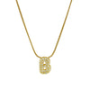 Cute English Letter Initial Necklace Gold Plated Zircon Paved Necklace Puffy Bubble Letter Necklace for Women - Image 7