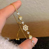Zircon Snowflake Bracelets For Women Girls Crystal Flower Adjustable Chain Bracelet Wedding Jewelry Gifts - Image 1