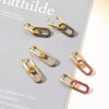 Gold Color Geometric Oval Rectangle Hoop Earrings For Women Zircon Wedding Jewelry Elegant Female Dangle Earings - Image 26