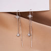 Silver Color Inlaid Zircon Star Earrings for Women Temperament Aesthetic Long Tassel Ear Line Earring Jewelry Gift - Image 2