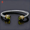 Stainless Steel Birthstone Twists Cuff Bangle for Women Rhinestone Design Stackable Bangle Bracelet Jewelry Gifts - Image 7