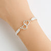 Metal Adjustable Double Heart Bracelet for Women Men Mesh Chain Link Bracelet Jewelry Anniversary Birthday Lovely Gift - Image 1