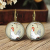 Selling Dragon Fox Cat Chicken Dome Glass Earrings Cute Animal Pattern Earrings For Women Jewelry Gifts - Image 4
