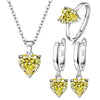 Love Heart Zirconia Pendant Necklace Earrings Ring Jewelry Sets for Women Anniversary Engagement Party Jewelry - Image 8
