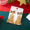 Xmas Holiday Drop Earrings Colorful Rhinestone Bowknot Xmas Tree Dangle Earrings Elegant Christmas Jewelry Gifts For Women Men - Image 2