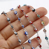Stainless Steel Bracelets Round Evil Eye Enamel Jewelry Silver Color Hand Turkish Jewelry Bangle Boho Women Bracelet 19.5cm long - Image 4