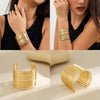 3PCS Chunky Gold Cuff Bracelets for Women Irregular Minimalist Statement Bangle Bracelets Set Upper Arm Cuff Punk Jewelry - Image 2