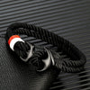 Anchor Bracelets Men Double strand Nautical Surfer Rope Bracelet Women Black Stainless Steel Sport Buckle - Image 2