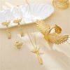 Retro Exaggerated Gold Color Phoenix Wings Bird Pendant Necklace Earrings Bracelet Set for Women Personality Jewelry Sets - Image 2