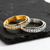 4mm Spinner Zircon Fidget Ring for Men Women,Stainless Steel Rotating Relief Engagement Rings Tail Ring,Anniversary Gift - Image 1