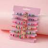 6pcs/Set Cartoon Capybara Zinc Alloy Soft Clay Handmade Adjustable Rope Bracelet For Girls - Image 1