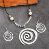 Vintage Bohemian Style Metal Spiral Pendant Necklace Earrings for Women Creative Two-piece Beach Vacation Jewelry Set - Image 2