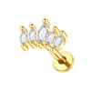 Surgical Steel Marquise Flat-Back Piercing Stud in 1-Piece or 5-Piece Options - Image 12
