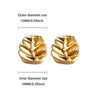 Chunky Stainless Steel Croissant Hoop Earrings For Women Retro Gold Plated Geometric Earrings Wedding Vintage Jewelry - Image 4