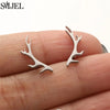 Minimalist Silver Color Deer Horn Earrings Women Christmas Jewelry Cute Elk Antler Ear Studs Unique Tree Branch Earings - Image 24