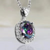 Multi-colored Oval Cubic Zirconia Pendent Necklace Women for Wedding Aesthetic Elegant Female Necklaces Party Jewelry - Image 2