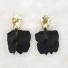 Gold Color Metal Leaf Acrylic Petal Flower Drop Earrings For Women Rose Pink Blue Orange Green Colors - Image 21
