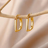 Stainless Steel Hoop Earrings For Women Gold Color Geometric Square Zircon Earring Female Wedding Aesthetic Jewerly Gift - Image 5
