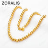 Gold 18 Inch 6mm Beads Chain Necklaces For Woman Mens Party Birthday Wedding Engagement Charm Jewelry - Image 1