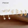 Three-Pair Huggie Hoop Earring Set with Color and Stone Variations - Image 25