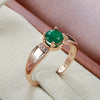 Delicate Gold with Circle Cut Emerald Zircon Rings for Women European Golden Jewelry Wedding Elegant Rings Lovers Gifts - Image 1