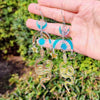 Kuguys Iridescent Acrylic Moon Snake Earrings Dangling Vintage Long Women's Holography Jewelry Accessories - Image 3