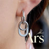 Ars Two Tone Stainless Steel Geometric Hoop Earring Gold Plated Huggie Earrings for Women Minimalist Dangle Drop Earrings - Image 1