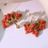 Two-Way Wear Red Sea Bamboo Coral Pearl Earrings Handmade Design High-Quality Earrings Gift for Wife Banquet - Image 4