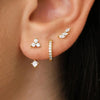Three-Pair Huggie Hoop Earring Set with Color and Stone Variations - Image 11