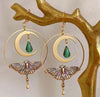 Ethnic Bohemian Moth Drop Moon Hollow Dangle Earrings For Women Party Accessories Dangle Jewelry - Image 1