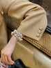 Vintage Handmade Knotted Glass Pearl Necklace Earrings Bracelet Set Women Jewelry - Image 8