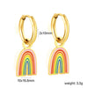 1 Pairs Butterfly Heart Rainbow Earring for Women Stainless Steel Dripping Oil Female Hoop Earrings Jewelry Party Gift - Image 5