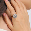 Double Layer Round Inlaid Zirconia Jewelry Set for Women Two-tone Gold Plated Earrings Ring Retro Banquet Jewelry - Image 5
