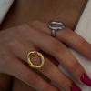 Minimalist Asymmetric Hollow Ring in Stainless Steel - Image 6